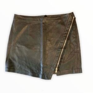 Zara Black Faux Leather Skirt Sz M